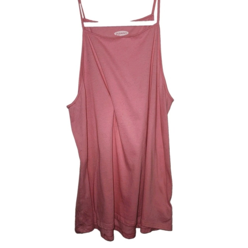 Old Navy Womens High Neck Tank Top Medium Pink Cami Sleeveless Cami Strap Soft